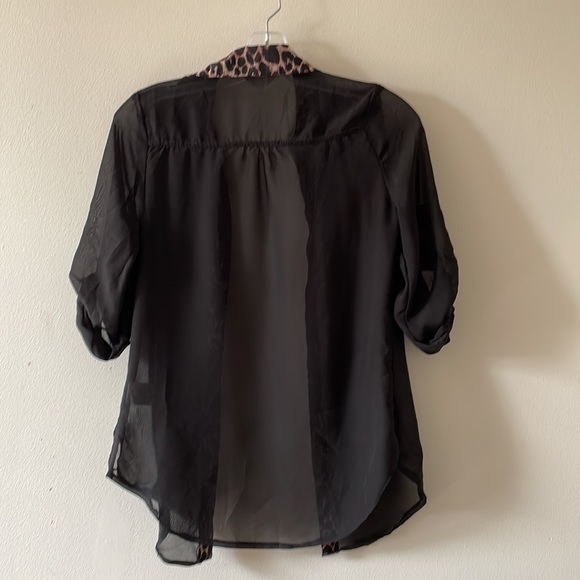 Sheer loose blouse Cover up Top Stella Tweed long sleeve size S - Picture 6 of 10